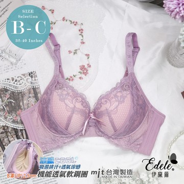內衣【索菲雪莉】軟鋼圈涼感紗 包覆集中款 B/C罩 (紫) #27917
