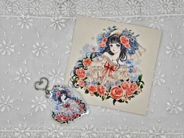 玫瑰女孩鑰匙圈