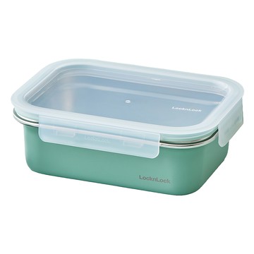 LocknLock 樂扣樂扣 粉彩不鏽鋼保鮮盒 綠色 1.2L  1個  盒身 + 上蓋