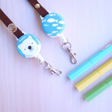 你好,北極熊-戴式伸縮票卡夾(雙面圖案)