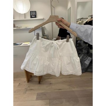 韓國東大門2025夏季新款松緊腰系帶蕾絲花邊半身裙女小個子短裙潮