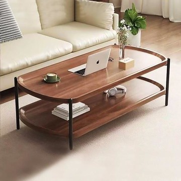 【AOTTO】簡約圓弧雙層客廳大茶几-120公分(茶几 客聽桌 桌子)