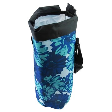 花卉保溫保冷肩背水壺袋 (適用寶特瓶/保溫瓶)  顏色隨機  1個