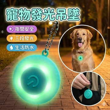 【台灣出貨】寵物發光吊墜｜夜間安全警示燈｜三段模式LED吊飾｜狗狗貓咪夜用燈｜生活防水夜行燈