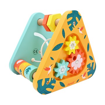 Janod 雨林大冒險 寶寶智能轉轉樂 色彩繽紛異國風情 多種可操作機關 多重感官刺激 安全木質玩具  1組