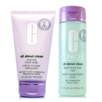 CLINIQUE倩碧 三步驟洗面膠200ml / 三步驟洗面慕斯150ml - 雙瓶組任選 (正統公司貨)