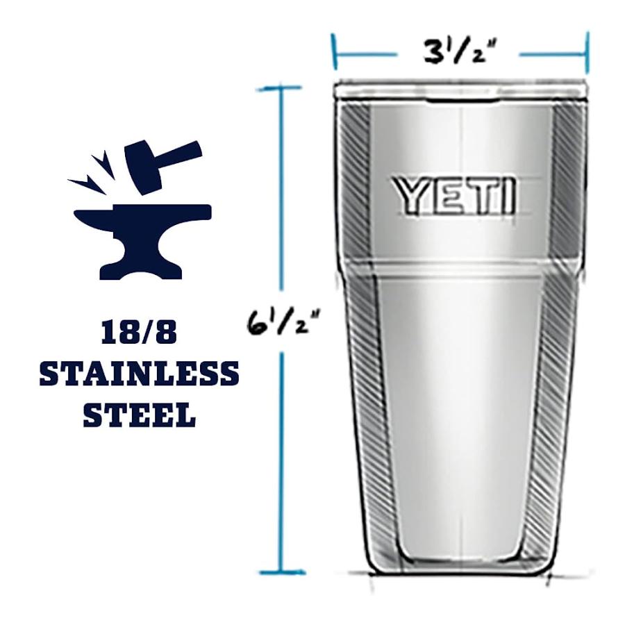 YETI RAMBLER 16 OZ STACKABLE PINT, VACUUM INSULATED, STAINLESS STEEL WITH MAGSLIDER LID, CHARCOAL