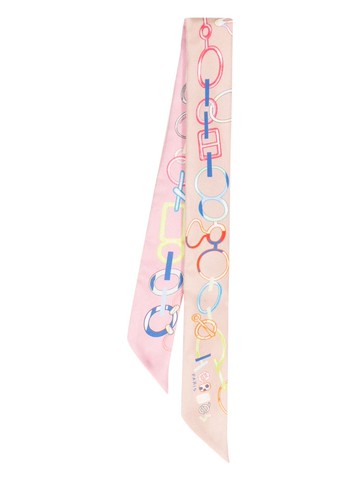 Hermès Pre-Owned - Isola di Primavera silk twilly scarf - women - Silk - One Size - Pink