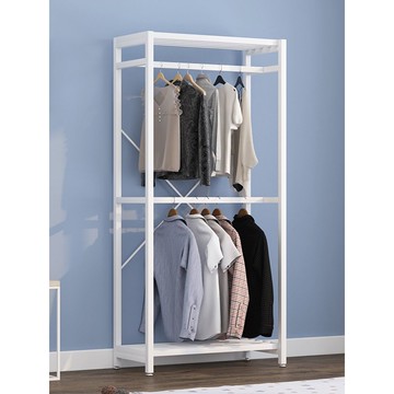 公司貨 超低價 簡約落地掛衣架家用臥室鐵藝開放式衣櫃金屬衣帽間收納房間置物架 快速發貨