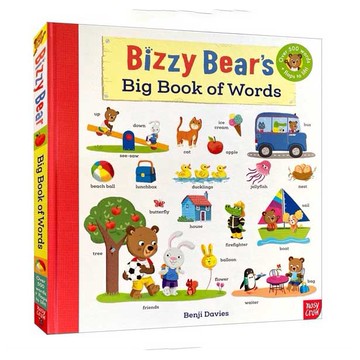 「點讀版」Bizzy bear's:Big Book of words兒童翻翻硬頁書 認知繪本小熊很忙 單字互動繪本ms