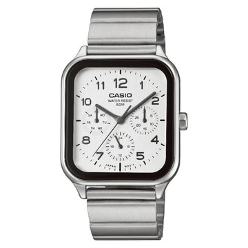 CASIO 卡西歐 MTP-M306D-7AV 經典設計 三眼 日期顯示 時尚風格腕錶 白面 34mm