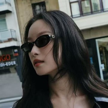 倪妮同款高級歐美新款ins復古墨鏡小框度假橢圓形防紫外線太陽鏡g