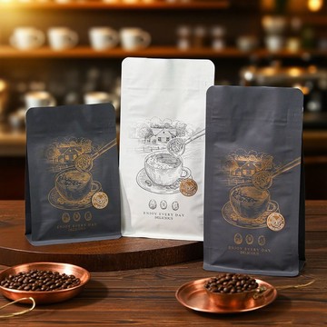 🔥桃園有貨🔥高級簡約設計單向排氣閥加厚純鋁款咖啡豆八邊封拉鍊袋咖啡店專用