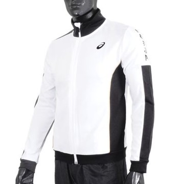 Asics 針織外套 [2033B751-100] 男 立領外套 運動 訓練 休閒穿搭 亞瑟士 白 黑