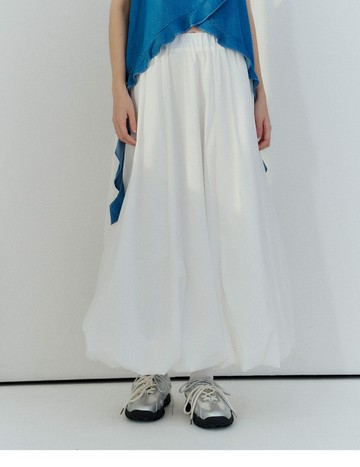 雲感漫步花苞氣球長裙(白色)-女