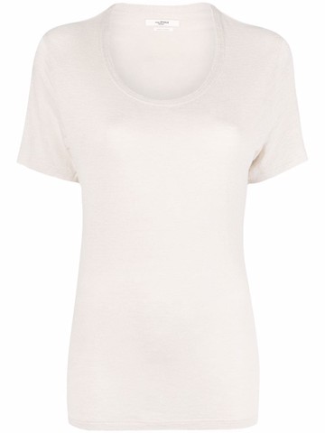 MARANT ÉTOILE - round-neck linen T-shirt - women - Linen/Flax - XL - Neutrals