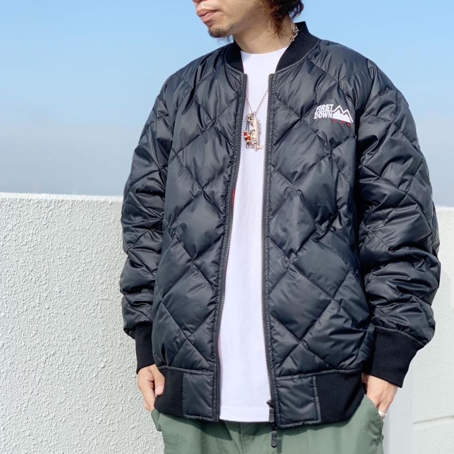 ファーストダウン FIRST DOWN 別注ダウンジャケット MA-1 ボンバージャケット QUILTED BOMBER JACKET  F342577C ブラック 黒 BLACK | LINEブランドカタログ