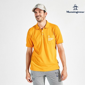【Munsingwear 企鵝】男款黃色防曬冷卻舒適親膚材質吸濕速乾短袖POLO衫 MGVJ2032