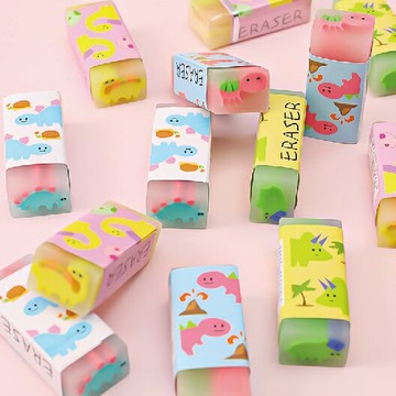 可愛文具-有香味恐龍橡皮擦~不分顏色隨機出貨