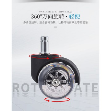 2吋PU靜音滑輪 萬向輪 活動腳輪 椅子配件 辦公椅輪 滑輪替換 輕便透明輪 附發票 台灣出貨
