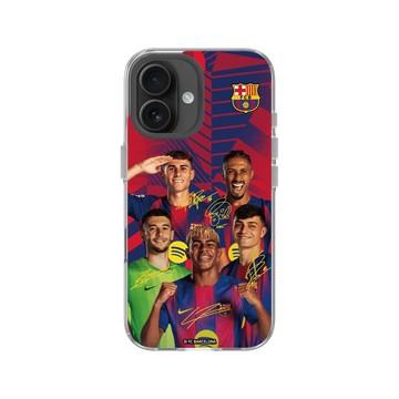 iPhone 16 Clear Case（相機按鈕） 透明 - FC Barcelona - Squad Energy