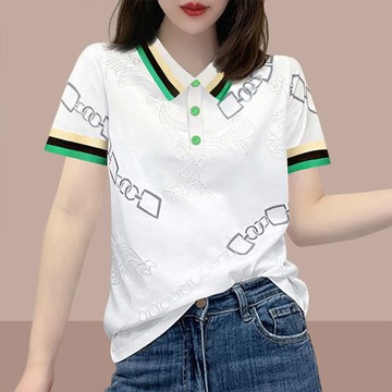 【韓國K.W.】KN3129現貨雜誌同款個性玩酷圓領印花上衣(竹節棉/上衣/休閒/T恤/印花/中大尺碼)