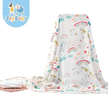 JOYBABY 竹纖維紗布包巾 雙層新生兒包被 兒童浴巾 蓋被 襁褓巾