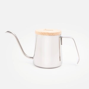 A-IDIO｜人文手沖壺350ml(含溫度計、木蓋)-鏡光銀