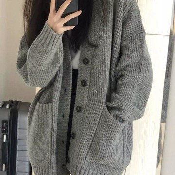 台灣现貨 中長款毛衣外套 女士針織外套 秋冬針織外搭 日系毛衣外套 慵懶風復古外套 軟糯針織衫 加厚毛衣外套
