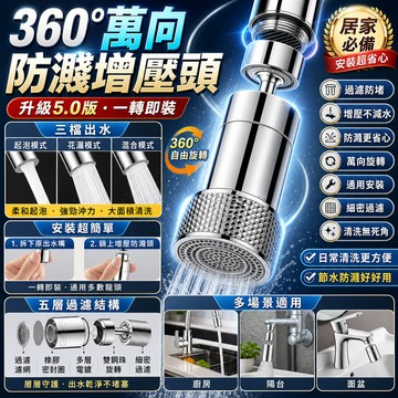 【萬向旋轉】防濺水龍頭 可旋轉延伸器 水龍頭延伸器 通用水龍頭接頭 增壓水龍頭 德係全銅水龍頭 水龍頭轉接頭 廚房水龍頭