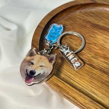 壓克力滴膠款鑰匙圈 寵物大頭可愛鑰匙圈 客製化訂製 小熊軟糖