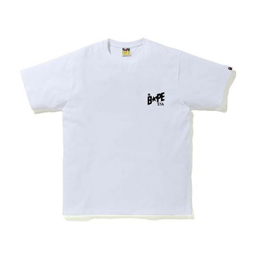 BAPE STA ILLUSTRATION TEE 男版 向量流星鞋 短袖上衣 白色 RAY-116 [台灣現貨]