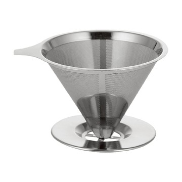 卡特屋 不鏽鋼咖啡濾杯 小濾杯  304不鏽鋼雙層濾網，輕鬆過濾99.9%咖啡渣  12.1 x 11 x 6cm  1個