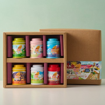 無藏【臺中旅遊趣：山海屯+食住樂】 綜合款凍頂花茶三角茶包小罐禮盒