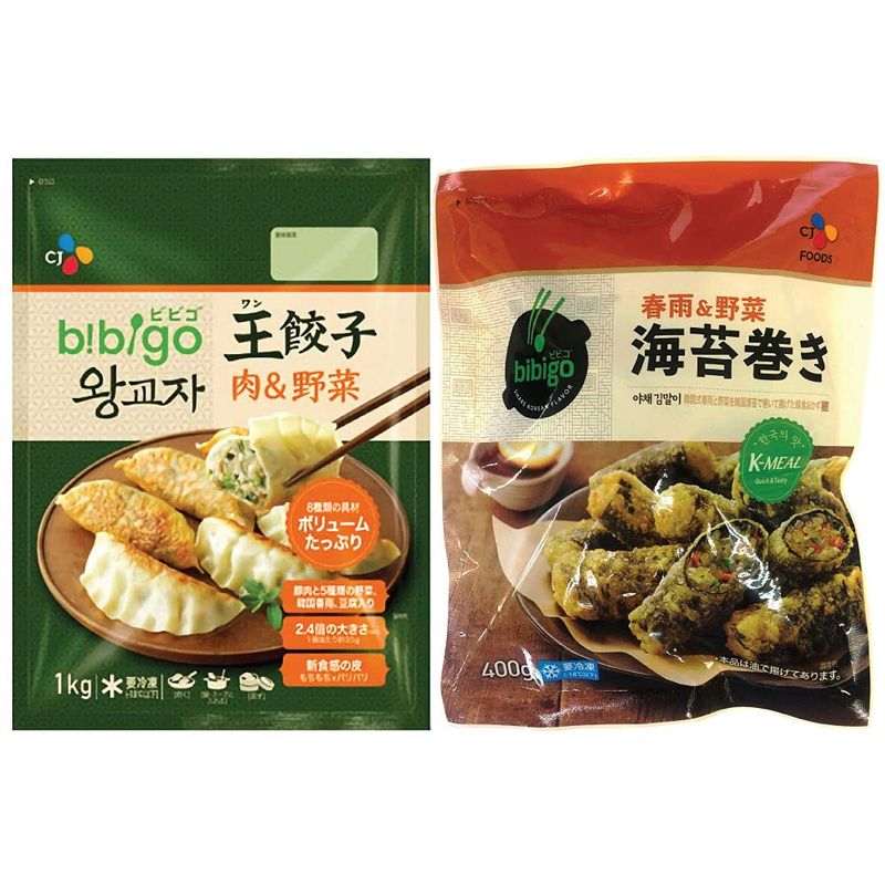 ビビゴ 王餃子 肉＆野菜 1kg   春雨＆野菜 海苔巻き 400g セット 韓国餃子 キムマリ 冷凍