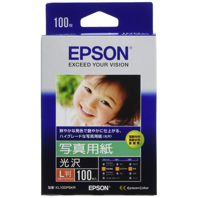 エプソン EPSON 写真用紙光沢 L判 100枚 KL100PSKR