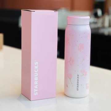 星巴克杯子2025清新韓式ins粉白🌸櫻花春綻系列不鏽鋼隨手保溫杯子送禮情人節聖誕節