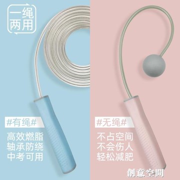 專業神器鋼絲運動家用健身器材男女學生兩用無繩跳繩繩子【摩可美家】