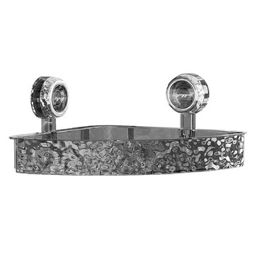 apex Innovation 波紋真空吸盤轉角置物架  1個  248 x 248 x 123mm  透明灰銀