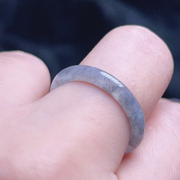 【求‧緣】冰烏雞翡翠戒圈 | 國際15圍 | 天然緬甸翡翠A貨 | 送禮