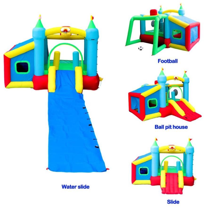 WELLFUNTIME Inflatable Bounce House and Extended Long Slide, Jumping Castle