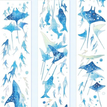 群游 貝殼光/重油 和紙 PET 膠帶 10米卷