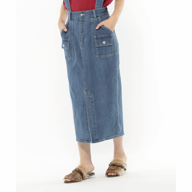Lakole ブッシュポケットサスペンダー付きデニムスカート Lakole Women スカート デニムスカート 通販 Lineポイント最大0 5 Get Lineショッピング