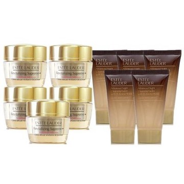 *ESTEE LAUDER雅詩蘭黛 年輕無敵膠原霜15ml*5 (盒裝/公司貨)(2028/04)+特潤超導醒膚潔顏蜜30ml*5