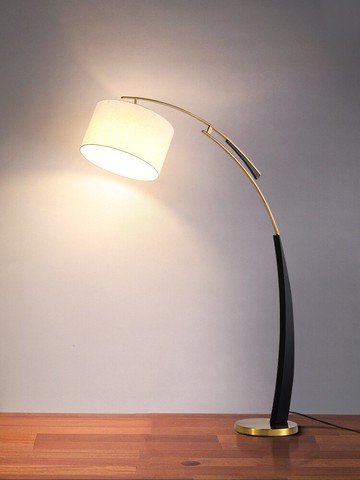 設計感日式落地燈客廳沙發旁邊燈復古新中式布藝侘寂風中古釣魚燈