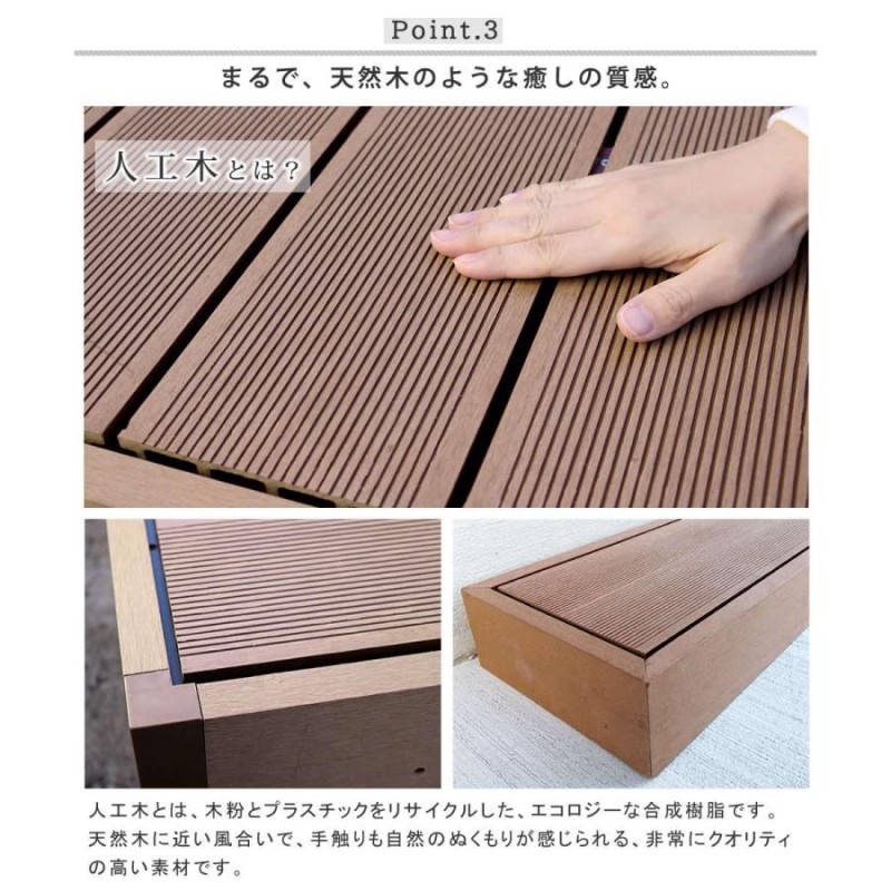 ウッドデッキ 人工木 キット おしゃれ DIY 本体3台 セット 組み合わせ