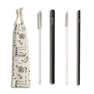 純鈦冰晶吸管組 純鈦環保吸管 重複使用 星巴克風黑吸管 旅行外出鈦餐具 環保餐具【蝦皮團購】