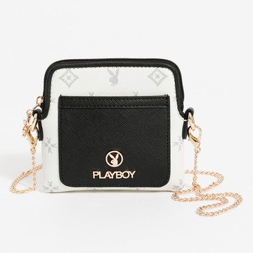 PLAYBOY - 零錢包  黑白TWO系列 - 米白色/552-5114-01-1