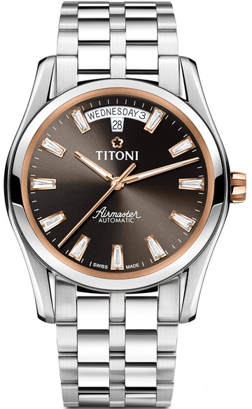 TITONI 梅花錶 AIRMASTER 空中霸王 系列 機械男腕錶(93808SRG-618)-39mm-灰面鋼帶【刷卡回饋 分期0利率】【APP下單點數13倍送】