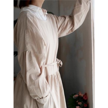 韓式全棉防水款有袖反穿罩衣加長田美風家務清潔廚房工作服女圍裙